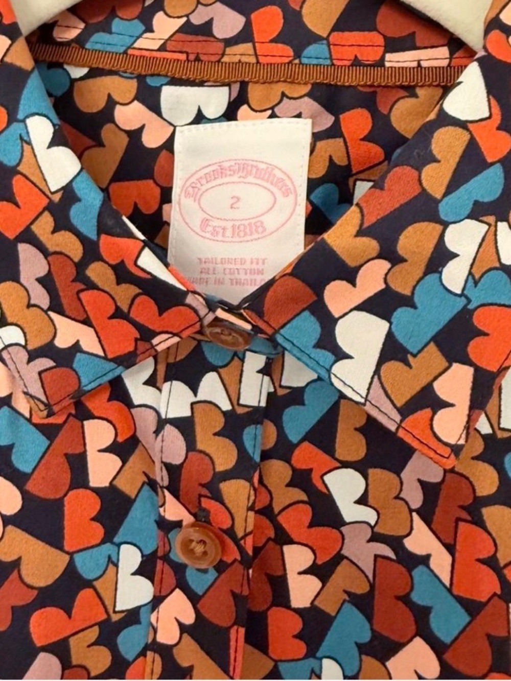 Brooks Brothers “B” Print Button-Up Shirt in Multi-Color - Picture 3 of 9